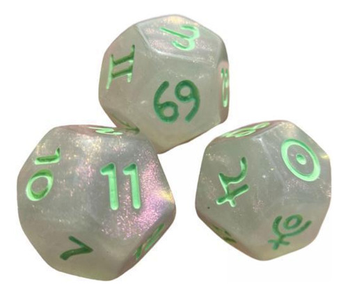3 Dados De Resina Juguetes De Enseñanza De De Claro Y Verde