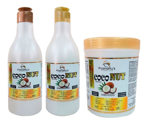 Kit Coconut C/ Colágeno (3pçs) Kosnattu's Profissional