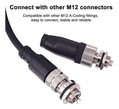 Conector De Enchufe Macho Tipo Panel M12 De 8 Pines De ...
