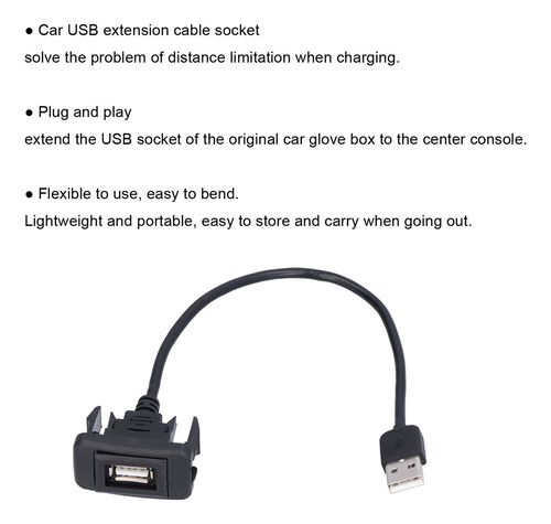 Cable De Extensión Usb Salida De Puerto De Coche Carga Flexi