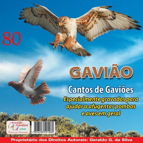 Cd Canto Pássaros - Canto De Gaviões - Afugenta Pomba ,etc