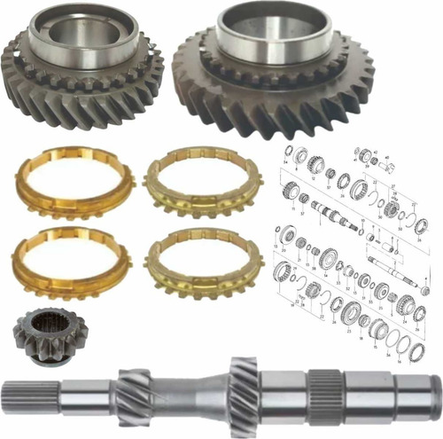 Kit De Flecha Engrane 1a 2a Reversa Vw Combi Panel 1.8 86-01