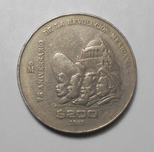 México 200 Pesos 1985 Conm 75° Aniversario De La Revolución 