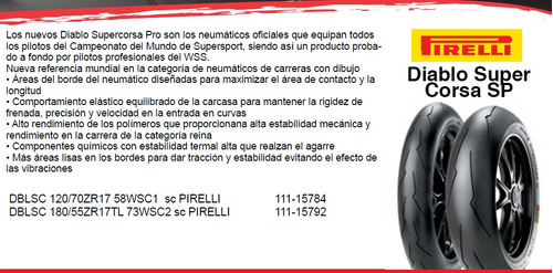 Llantas Pirelli Diablo Super Corsa Sp