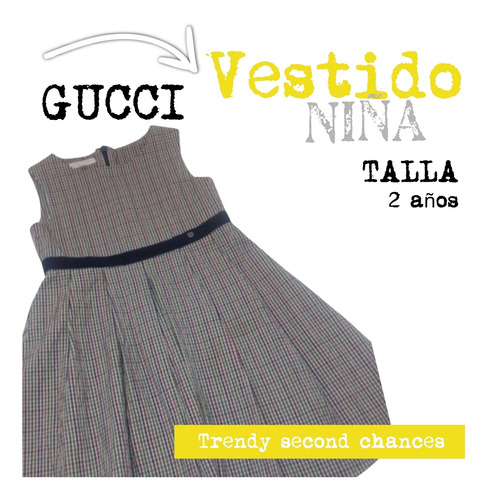 Vestido Gucci Cuadros Niña. La Segunda Bazar