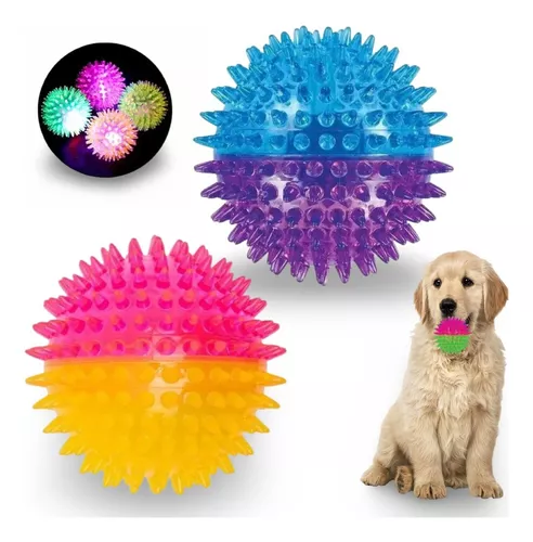 Pelota interactiva de juguete para perros con sonido y LED, colores  surtidos