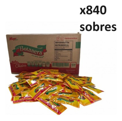 Caja Salsa La Botanera 840 Sobres De 10 Gramos C/u
