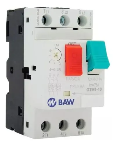Guardamotor Regulable 4a - 6.3a 2,2kw 380vca Gtm1-10 Baw