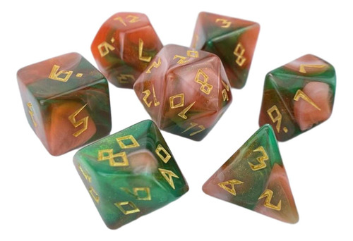 Juego De Dados Poliédricos D20 D12 D10 D8 D6 D4, 7 Piezas