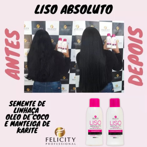 Kit Liso Absoluto Shampo E Condicionador Felicity 2x300ml