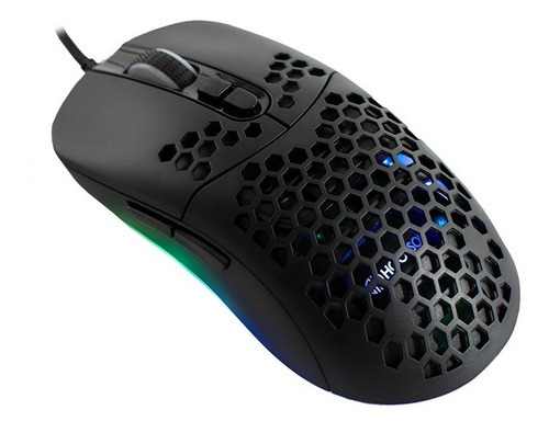 Mouse Gamer Led Rgb Switch Omron Chip Avago Hoopson Msg-204 Cor Preto