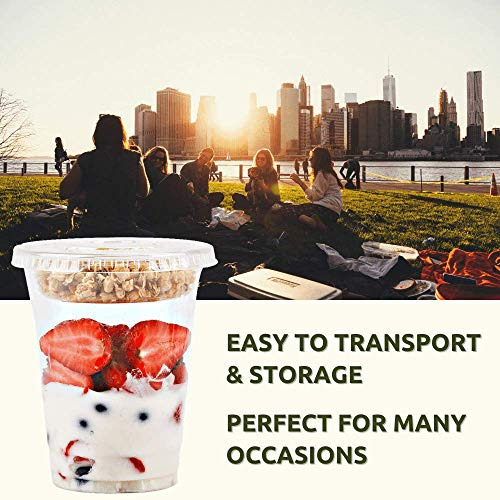 12 Oz Clear Plastic Parfait Cups With Insert 3.25oz & F...