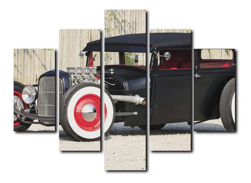 Cuadro Decorativo Canvas 5pz 170x80 Auto Clasico