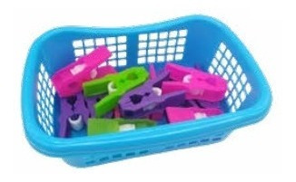 Imagen 1 de 1 de Cesta C/ 12 Pinzas Ropa Plastico Alfa Hogar Ppcr604 C. Xavi