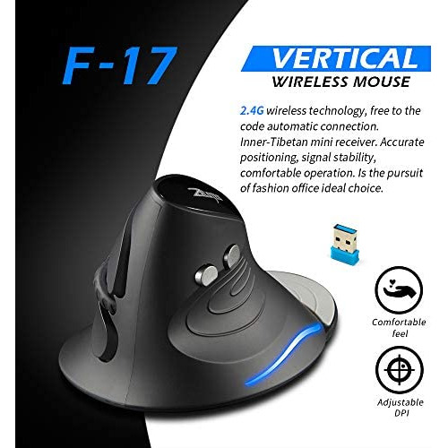 Zelotes Ratón Inalámbrico, Ratón Ergonómico Vertical De 2400