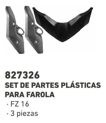 Plasticos Farola Yamaha Fz 16 Set Gris Calidad Original 