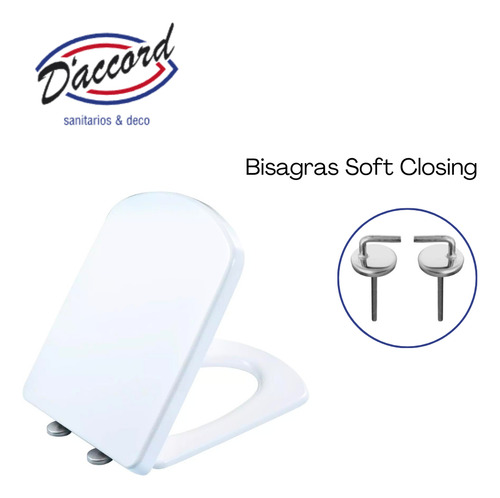 Asiento Inodoro Apto Ha D'accord Resina Premium Soft Closing