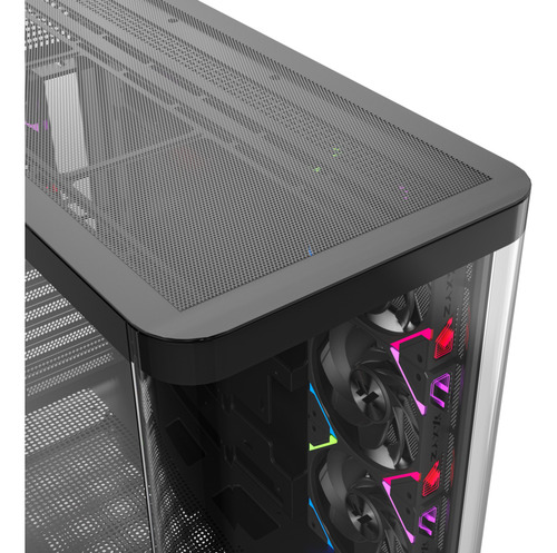 Gabinete Xyz Quantum Pro 4 Fans Controler Curved 2d Glass Usb C Digital Screen Black