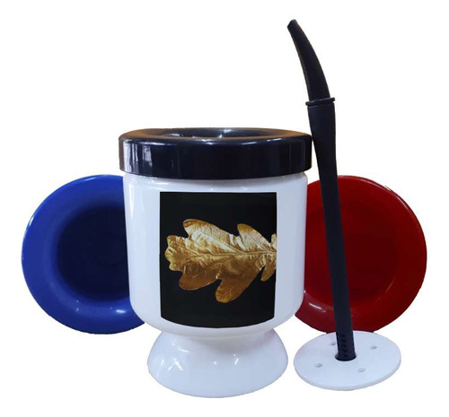 Mate Plastico Oro Hoja De Arbol Dorada Leaf Moderno