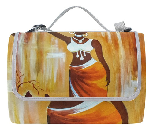 Florencia Naranja Mujer Africana Pintura Picnic Manta Al