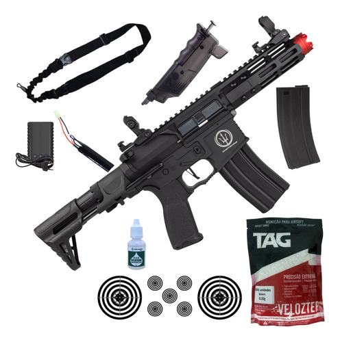 Rifle De Airsoft Ar15 Neptune 8 Pdw Et 6mm Lançamento Rossi