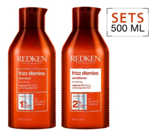  Set Xl Frizz Dismiss Redken Shampoo + Acondicionador 500ml