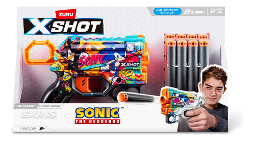 Lanza Dardos Skin Menace Con 8 Dardos X-shot - Hyper Spike