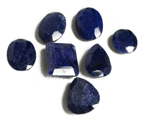 Real-gems Zafiro Azul Africano Natural 100.00 Ct Lote De 7 P