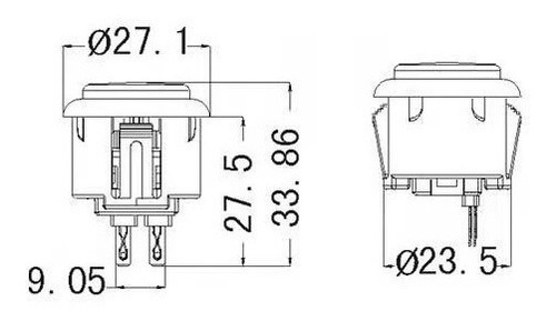 Imagen 2 de 2 de Pack X 5 Boton Pulsador Arcade 24mm Push (elegir Color)
