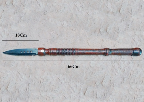 Lança Curta Caça Javali 66cm Aço E Madeira