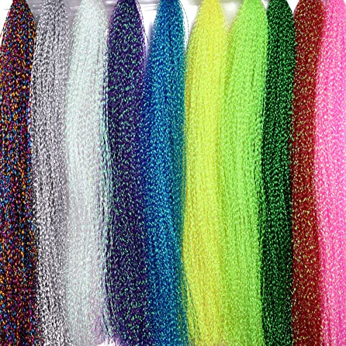 Material De Atado De Moscas Crystal Flash Line De 10 Pa...