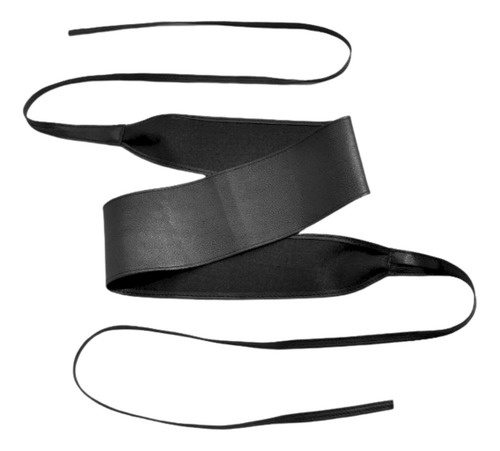 Cinturón Ancho Obi Wrap Con Lazo Ajustable Vegano Mujer Negro Único