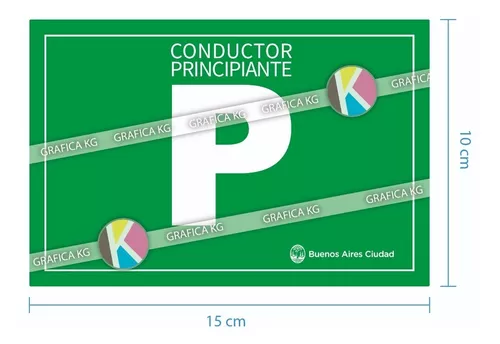 Calcos Señalización Auto Principiante Modelo Caba 10x15 Cm