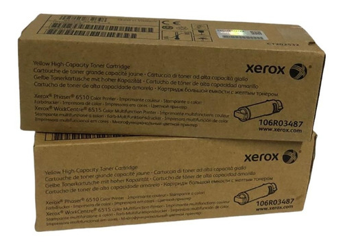 Pack Kit 2 Toner Xerox 106r03487 Amarillo Alta Capacidad