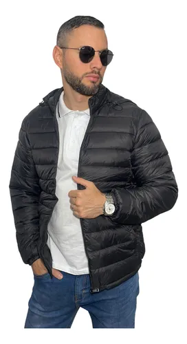 Campera Inflable Hombre Abrigada Con Capucha Desmontable