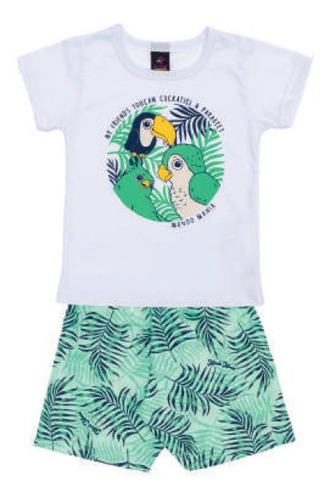 Conjunto Menino Mundo Mania Camiseta E Short 2311  Tam 1 2 3