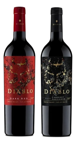 Kit 2 Unidades De Vinho Diablo Dark Black Com Dark Red 750ml