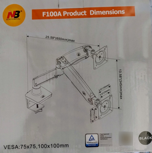Suporte Nb F-100a Tv/monitor 22 A 35 * Caixa Aberta * Preto (Recondicionado)