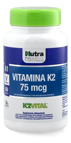 comprar Vitamina K2 75 Mcg Nutrapharm - Fortalece Huesos Y Corazón