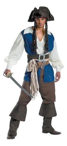 Disfraz De Disfraz Del Capitán Jack Sparrow Del Caribe Para