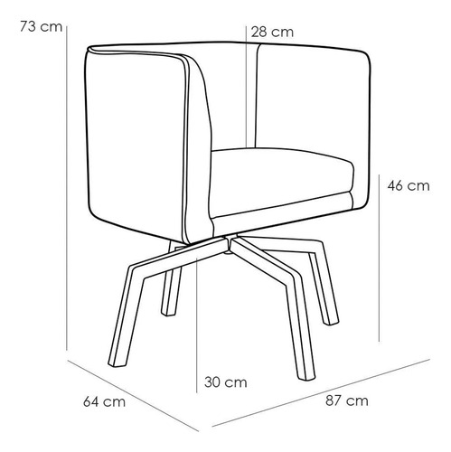 Kit 2 Poltronas Decorativas Base Ka Madeira Betina C-304 Vel