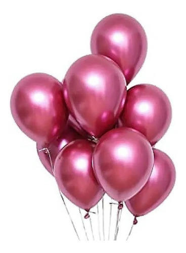 Balão Bexiga Metalizado 100 Unidades - N°5 - Diversas Cores Cor Balão Metalizado Pink