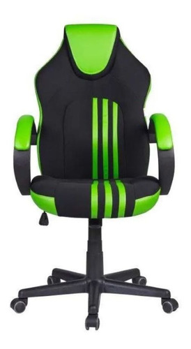 Cadeira Gamer Preta E Verde Pelegrin Pel-3005 Cor Preto e verde Material do estofamento Tecido com detalhes em Couro PU