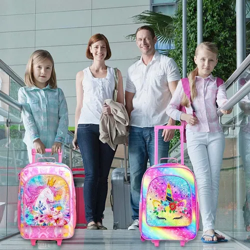 Maleta Para Niños Para Niñas, Equipaje De Viaje Con Ruedas D