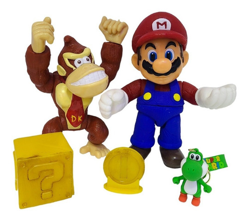 Set De Juguetes Super Mario Bros Y Donkey Kong Con Luz Lla