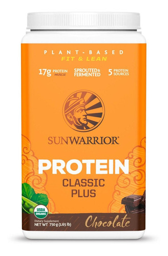 Sunwarrior Classic Plus Chocolate 750 Grs Proteína Vegetal