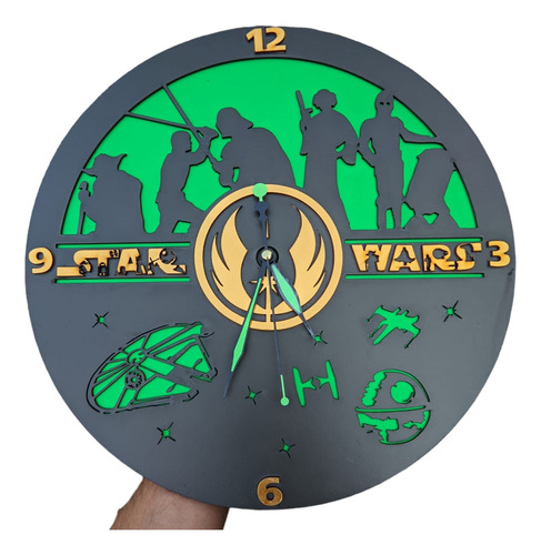 Reloj Pared Star Wars Orden Jedi Regalo Personalizado Yoda