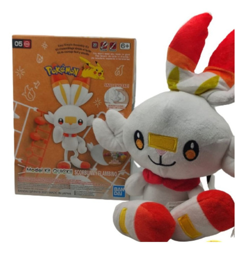 Peluche Scorbunny Más Maqueta Kit Armable Pokémon Promoción