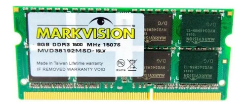 Memória RAM color verde  8GB 1 Markvision MVD38192MSD-16LV