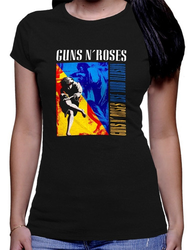 Camiseta Estampada Premium Dtg Dama Guns And Roses Use Your 